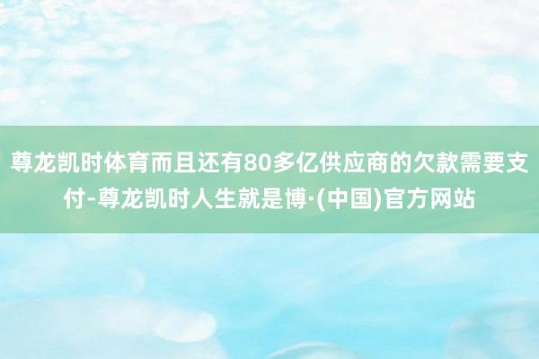 尊龙凯时体育而且还有80多亿供应商的欠款需要支付-尊龙凯时人生就是博·(中国)官方网站
