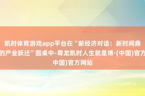 凯时体育游戏app平台在“新经济对话：新时间鼎新下的产业跃迁”圆桌中-尊龙凯时人生就是博·(中国)官方网站