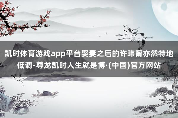 凯时体育游戏app平台娶妻之后的许玮甯亦然特地低调-尊龙凯时人生就是博·(中国)官方网站
