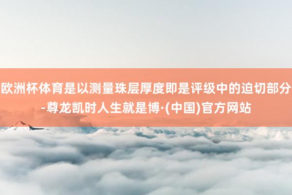 欧洲杯体育是以测量珠层厚度即是评级中的迫切部分-尊龙凯时人生就是博·(中国)官方网站