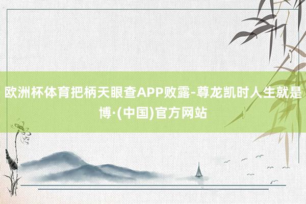 欧洲杯体育把柄天眼查APP败露-尊龙凯时人生就是博·(中国)官方网站