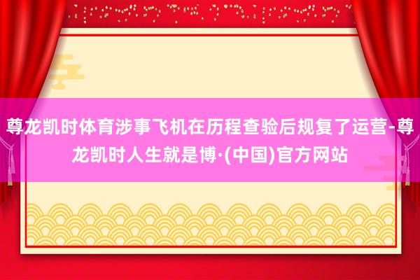 尊龙凯时体育涉事飞机在历程查验后规复了运营-尊龙凯时人生就是博·(中国)官方网站