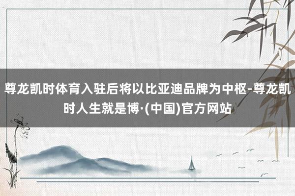 尊龙凯时体育入驻后将以比亚迪品牌为中枢-尊龙凯时人生就是博·(中国)官方网站