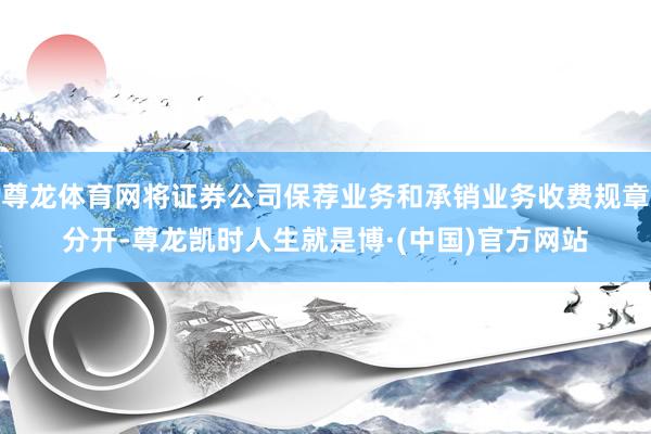 尊龙体育网将证券公司保荐业务和承销业务收费规章分开-尊龙凯时人生就是博·(中国)官方网站