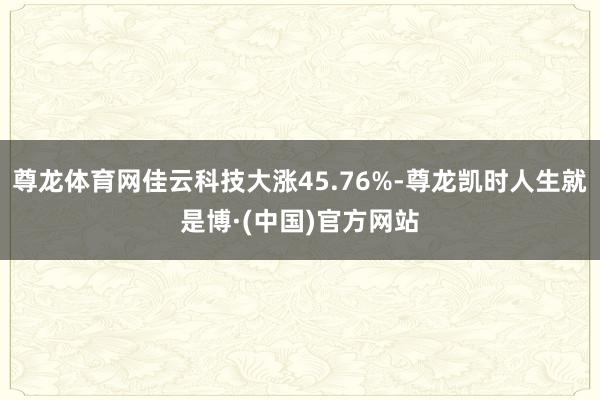 尊龙体育网佳云科技大涨45.76%-尊龙凯时人生就是博·(中国)官方网站