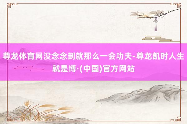 尊龙体育网没念念到就那么一会功夫-尊龙凯时人生就是博·(中国)官方网站