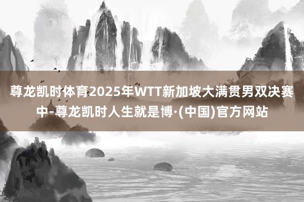 尊龙凯时体育2025年WTT新加坡大满贯男双决赛中-尊龙凯时人生就是博·(中国)官方网站
