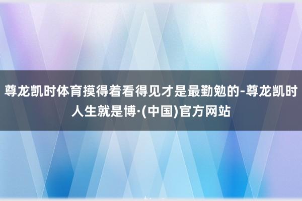 尊龙凯时体育摸得着看得见才是最勤勉的-尊龙凯时人生就是博·(中国)官方网站