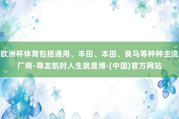 欧洲杯体育包括通用、丰田、本田、良马等种种主流厂商-尊龙凯时人生就是博·(中国)官方网站