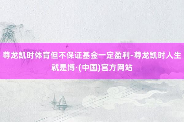 尊龙凯时体育但不保证基金一定盈利-尊龙凯时人生就是博·(中国)官方网站