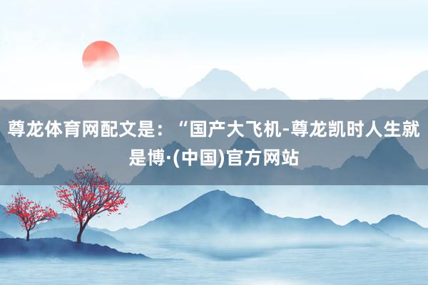 尊龙体育网配文是：“国产大飞机-尊龙凯时人生就是博·(中国)官方网站