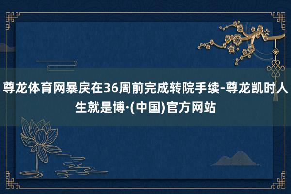 尊龙体育网暴戾在36周前完成转院手续-尊龙凯时人生就是博·(中国)官方网站