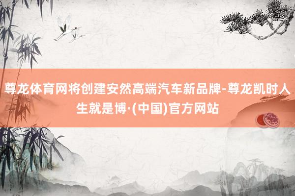 尊龙体育网将创建安然高端汽车新品牌-尊龙凯时人生就是博·(中国)官方网站