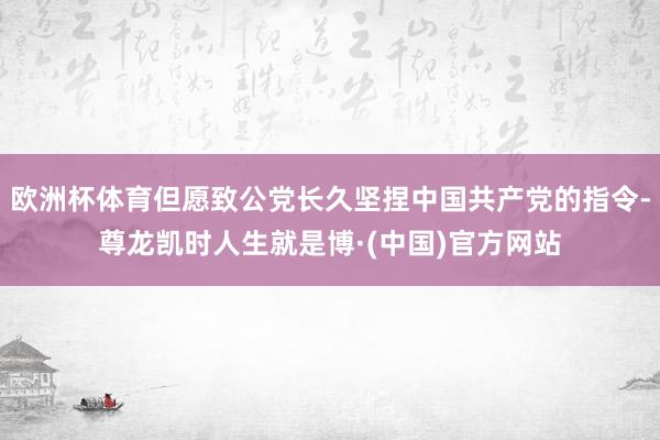 欧洲杯体育但愿致公党长久坚捏中国共产党的指令-尊龙凯时人生就是博·(中国)官方网站