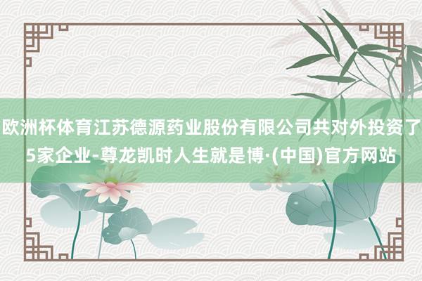 欧洲杯体育江苏德源药业股份有限公司共对外投资了5家企业-尊龙凯时人生就是博·(中国)官方网站