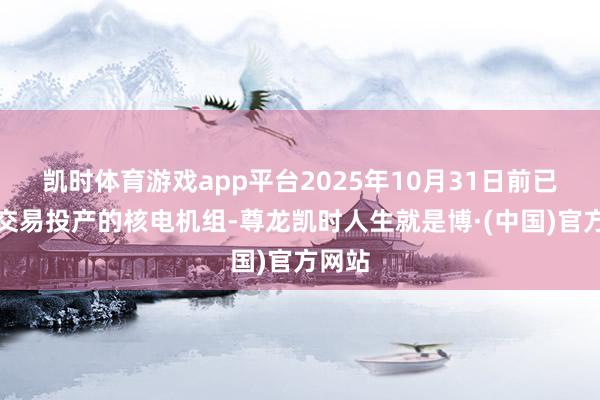 凯时体育游戏app平台2025年10月31日前已崇拜交易投产的核电机组-尊龙凯时人生就是博·(中国)官方网站