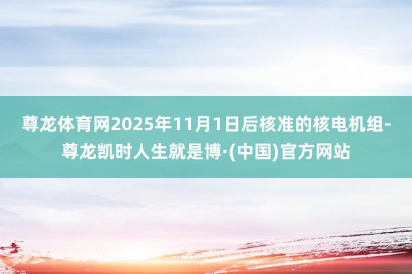 尊龙体育网2025年11月1日后核准的核电机组-尊龙凯时人生就是博·(中国)官方网站