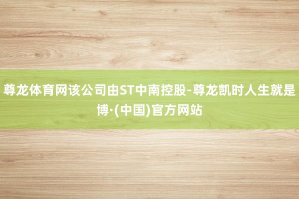 尊龙体育网该公司由ST中南控股-尊龙凯时人生就是博·(中国)官方网站